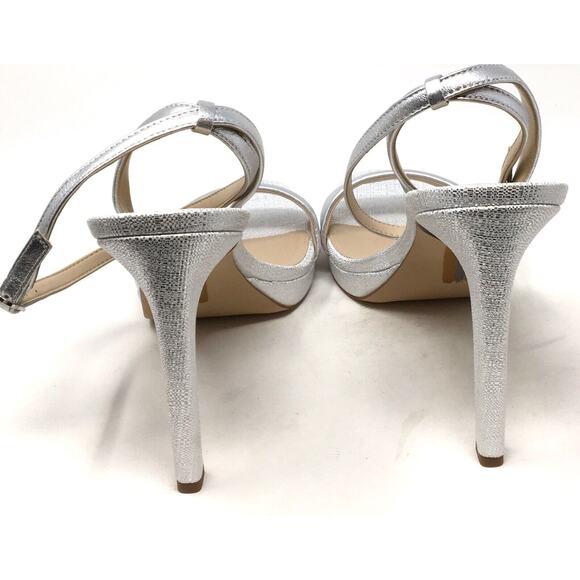 Sam Edelman Jade Women's Size 9 Silver Ankle Strap High Heel Sandals Shoes - Picture 6 of 8